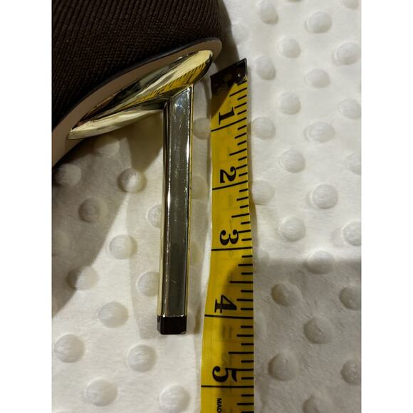 Stiletto Sock Booties (Forever 21) Brown Gold Heels Size 7 New Chic Retro Club - Picture 6 of 6